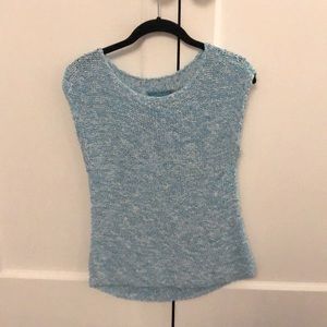 Alice + Olivia Blue and White Knit Sleeveless Top. Size Small